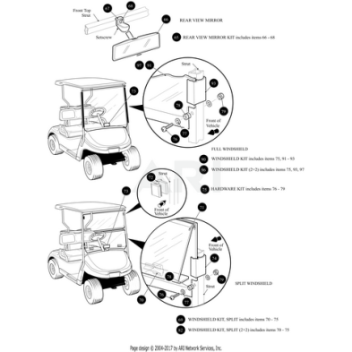 Parabrisas plegable (requiere dosel de 80 pulgadas)